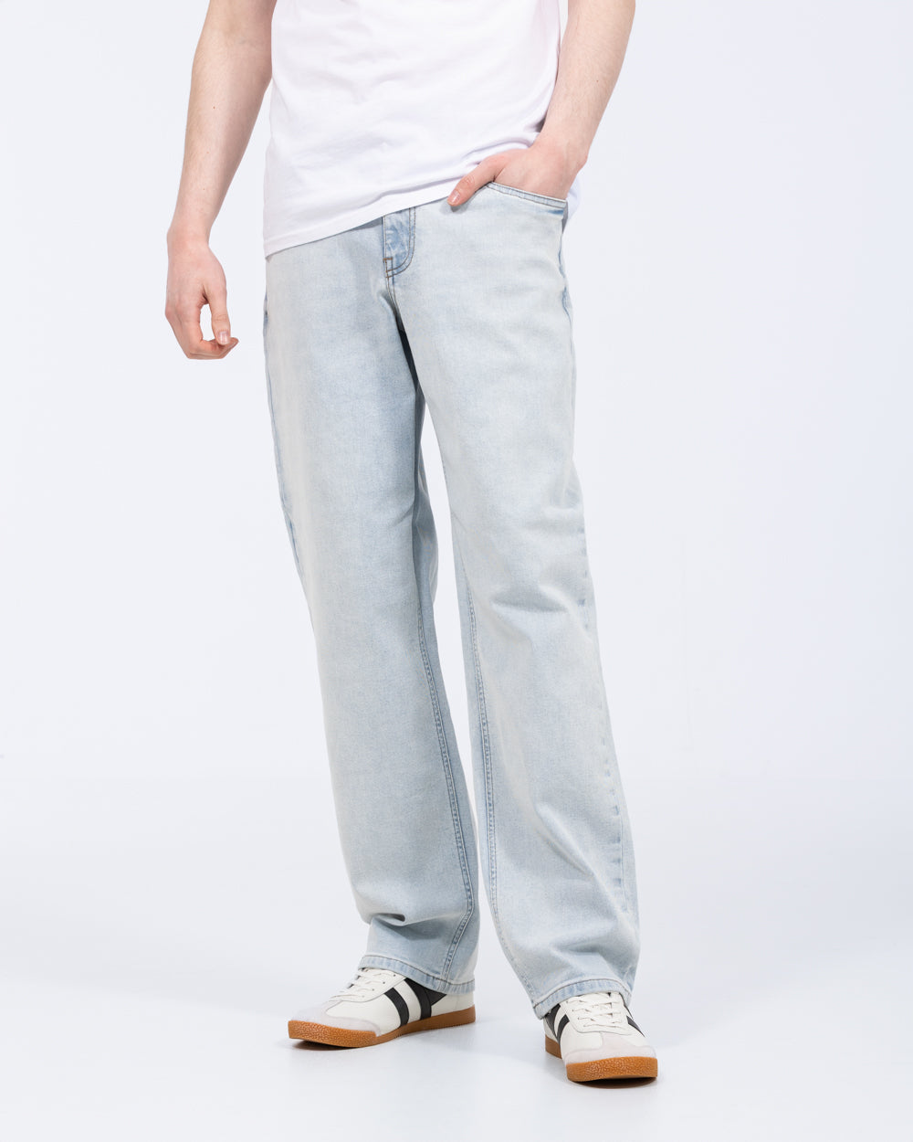 2t Ross Regular Fit Tall Mens Extra Long Jeans (bleach wash