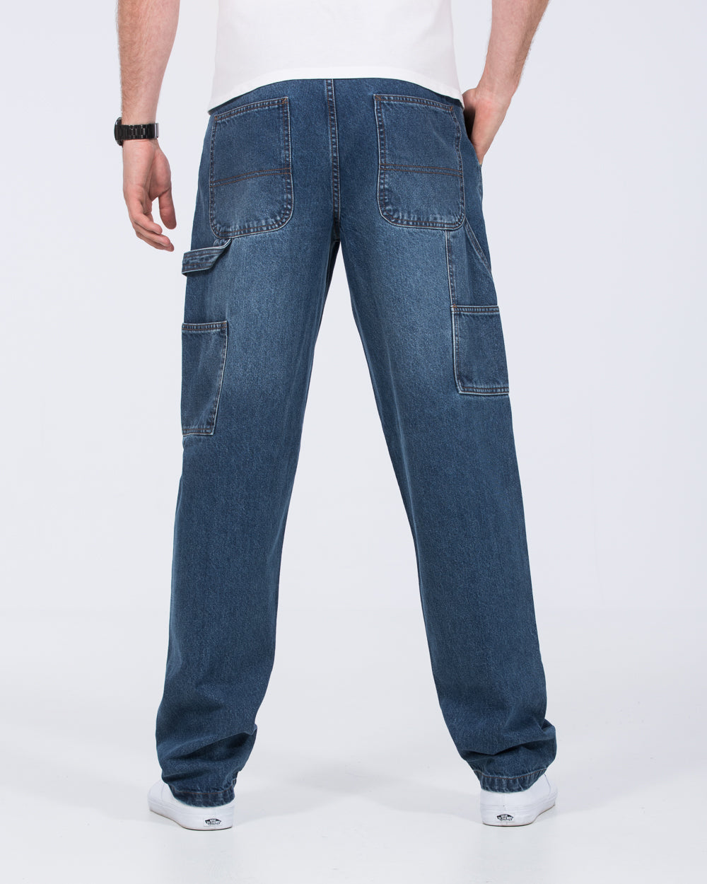 2t Hudson Tall Mens Extra Long Carpenter Jeans (mid wash