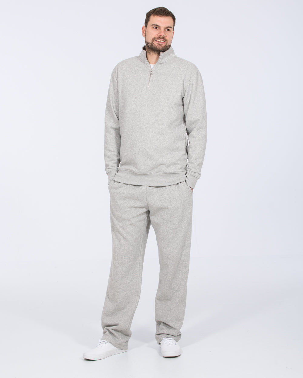 2t Corey Tall Mens Wide Leg Joggers (heather grey) | Tall Mens