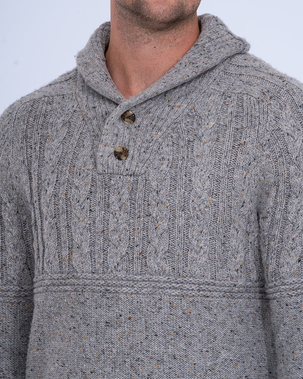 2t Connall Tall Cable Knit Jumper (grey)