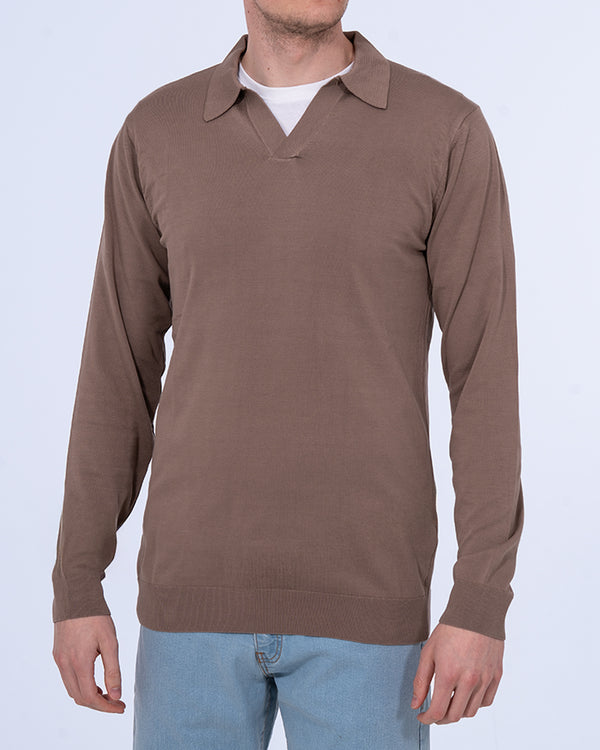 2t Penn Tall Open Collar Jumper (taupe)