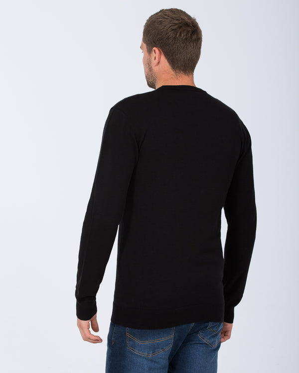 2t Austin Tall Cotton Crew Neck Jumper (black)