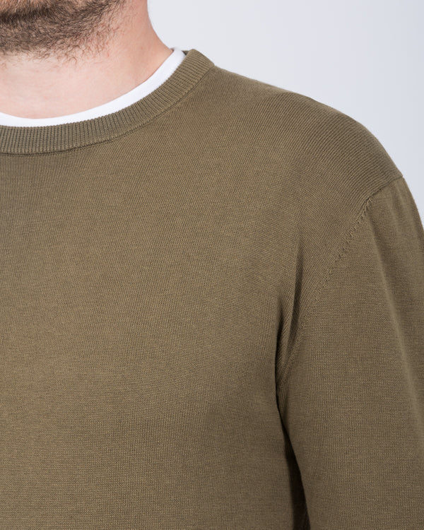 2t Austin Tall Cotton Crew Neck Jumper (khaki)