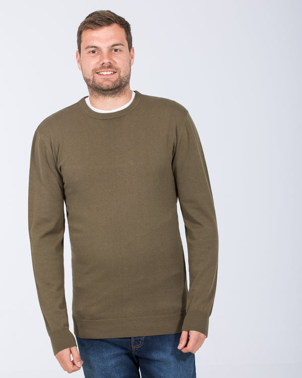 2t Austin Tall Cotton Crew Neck Jumper (khaki)