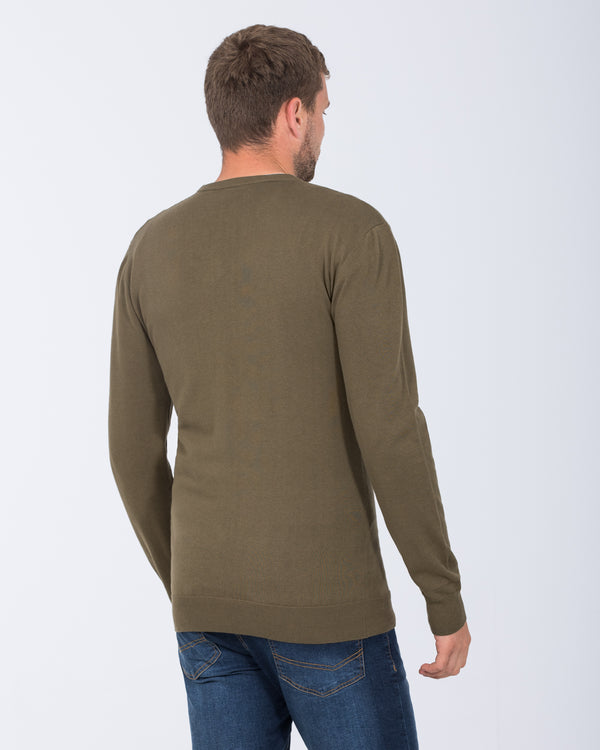 2t Austin Tall Cotton Crew Neck Jumper (khaki)