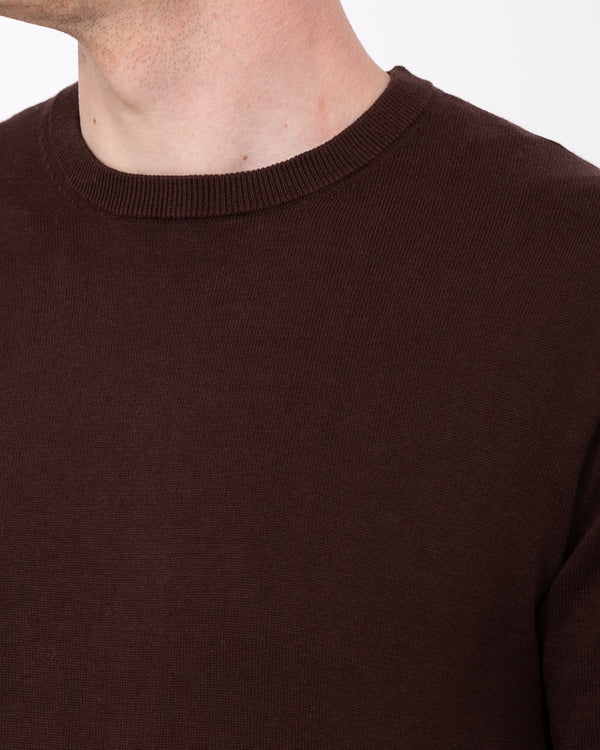 2t Austin Tall Cotton Crew Neck Jumper (chocolate)