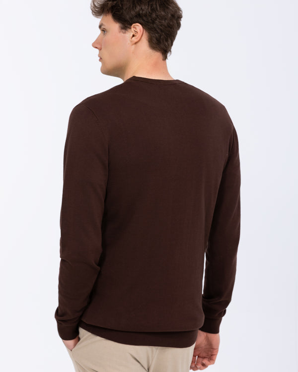 2t Austin Tall Cotton Crew Neck Jumper (chocolate)