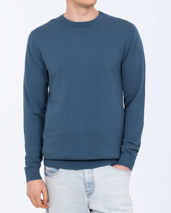 2t Austin Tall Cotton Crew Neck Jumper (petrol blue)