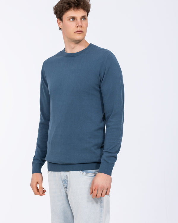2t Austin Tall Cotton Crew Neck Jumper (petrol blue)
