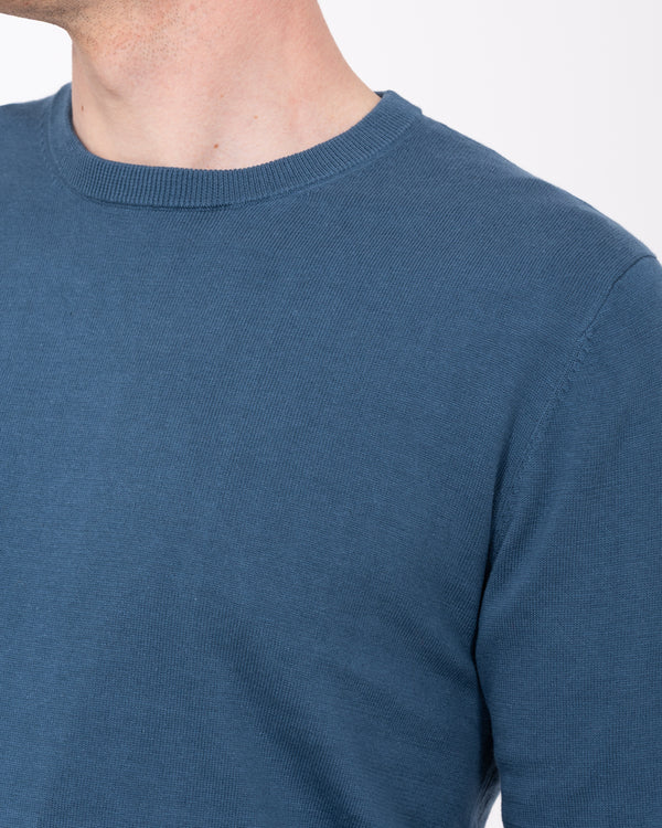 2t Austin Tall Cotton Crew Neck Jumper (petrol blue)
