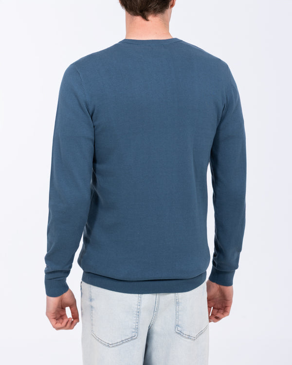 2t Austin Tall Cotton Crew Neck Jumper (petrol blue)