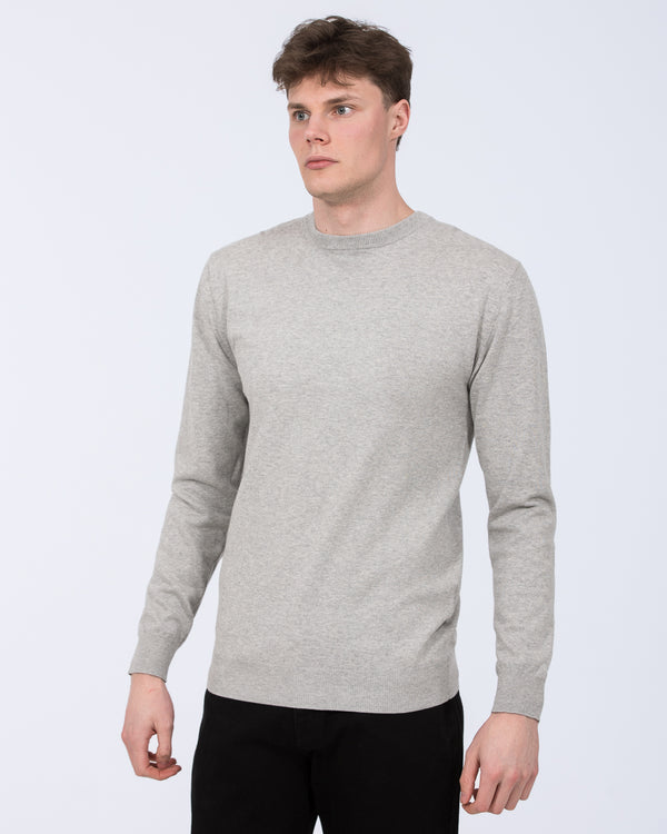 2t Austin Tall Cotton Crew Neck Jumper (light grey)