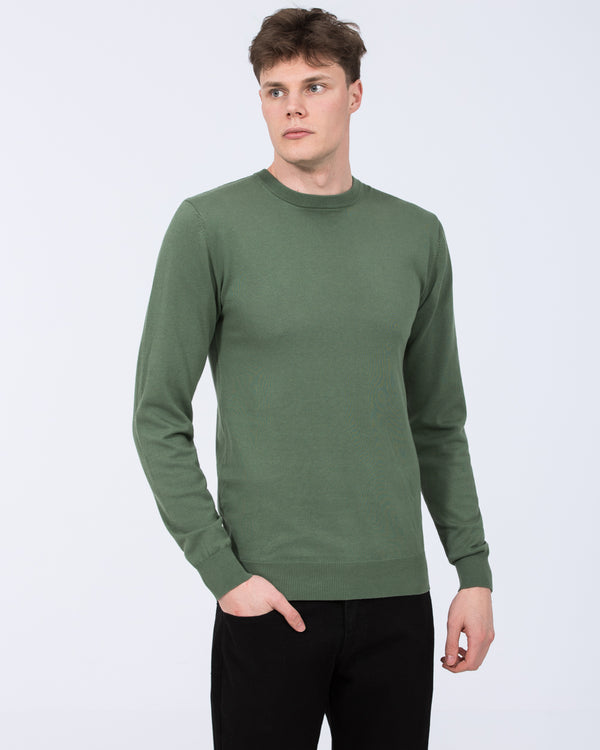 2t Austin Tall Cotton Crew Neck Jumper (sage)