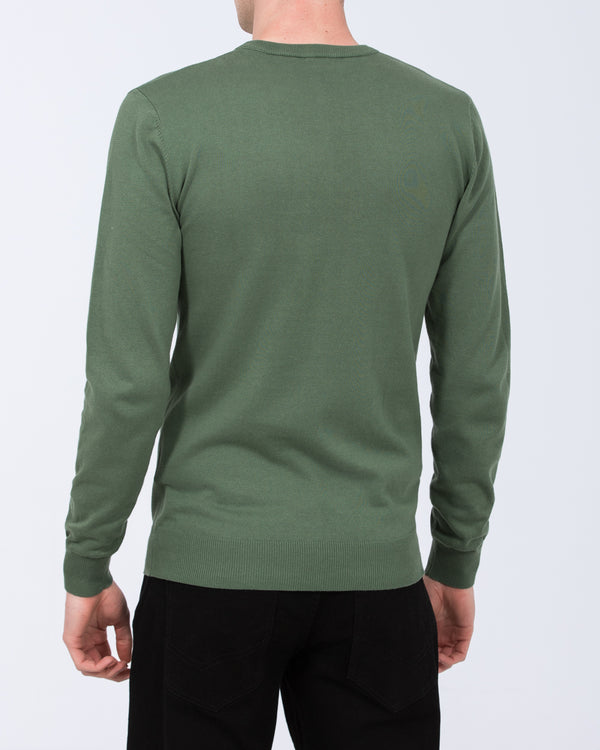 2t Austin Tall Cotton Crew Neck Jumper (sage)