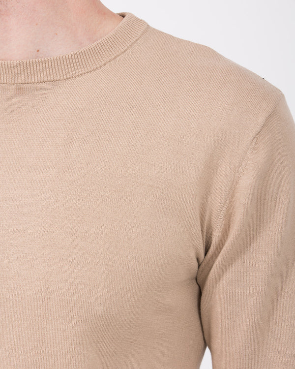 2t Austin Tall Cotton Crew Neck Jumper (taupe)