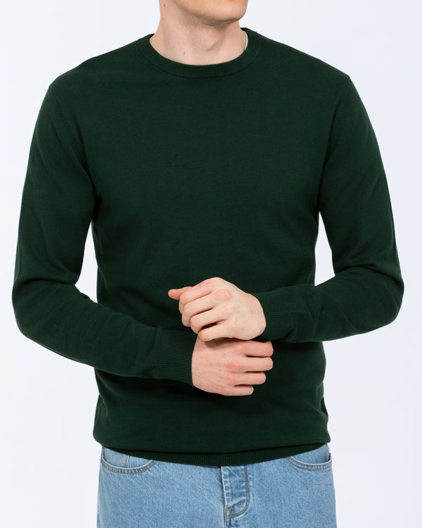 2t Austin Tall Cotton Crew Neck Jumper (bottle green)