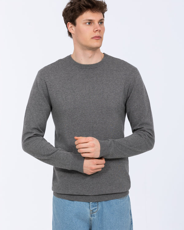 2t Austin Tall Cotton Crew Neck Jumper (charcoal)
