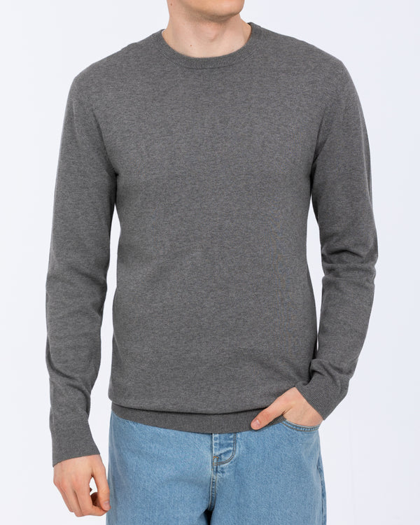 2t Austin Tall Cotton Crew Neck Jumper (charcoal)