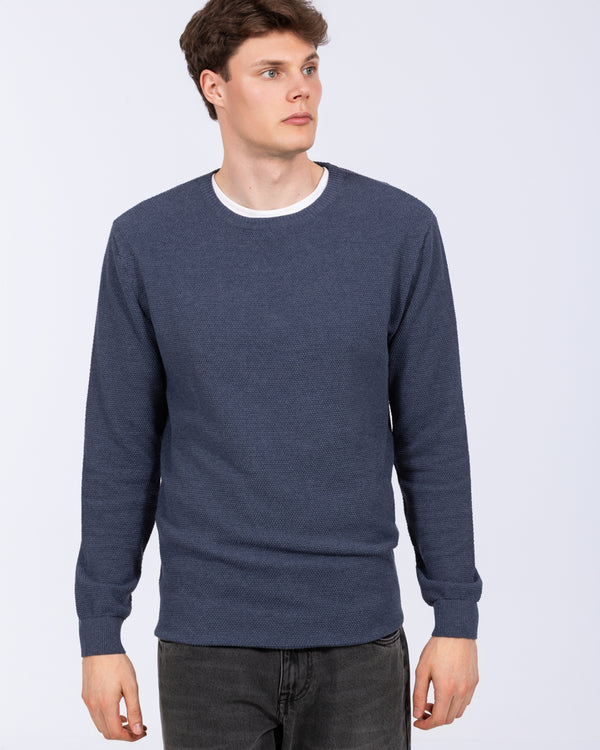 2t Corthan Tall Cotton Stitch Jumper (indigo)