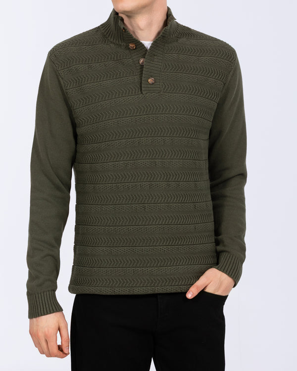 2t Irvine Tall Button Neck Jumper (khaki)