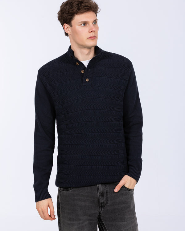 2t Irvine Tall Button Neck Jumper (navy)