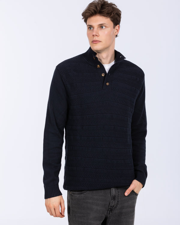 2t Irvine Tall Button Neck Jumper (navy)