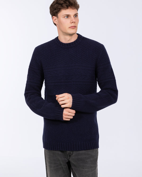 2t Tall Lambswool Blend Cable Knit Jumper (navy)