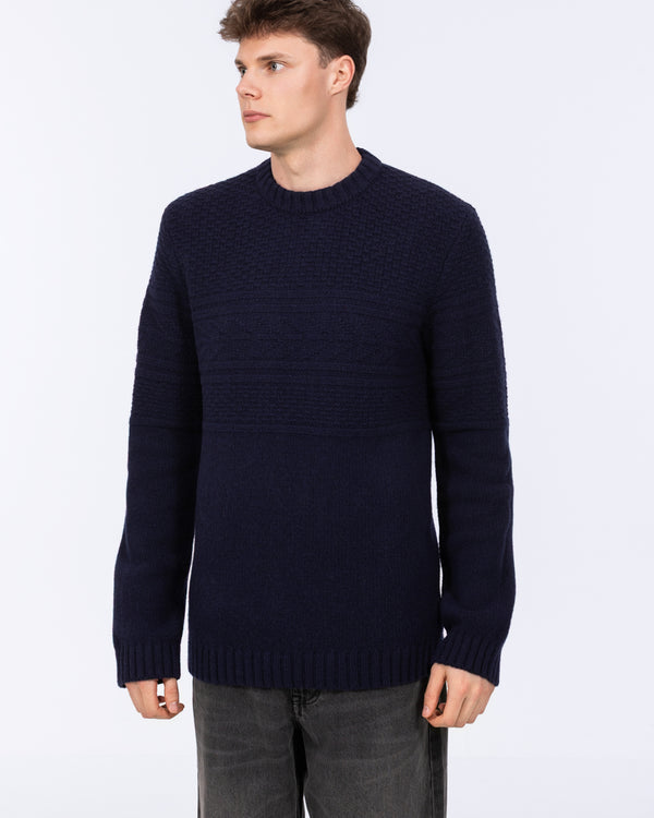 2t Tall Lambswool Blend Cable Knit Jumper (navy)