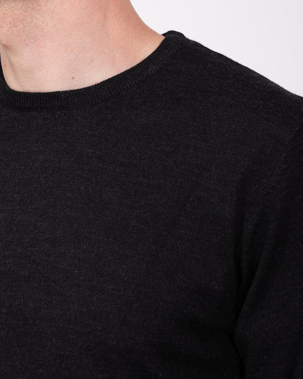 2t Tall Merino Blend Crew Neck Jumper (black)