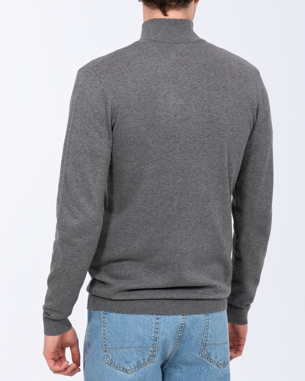 2t Niall Cotton Quarter Zip Tall Jumper (charcoal)