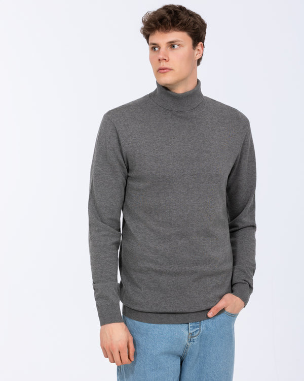 2t Rickie Cotton Roll Neck Tall Jumper (charcoal)