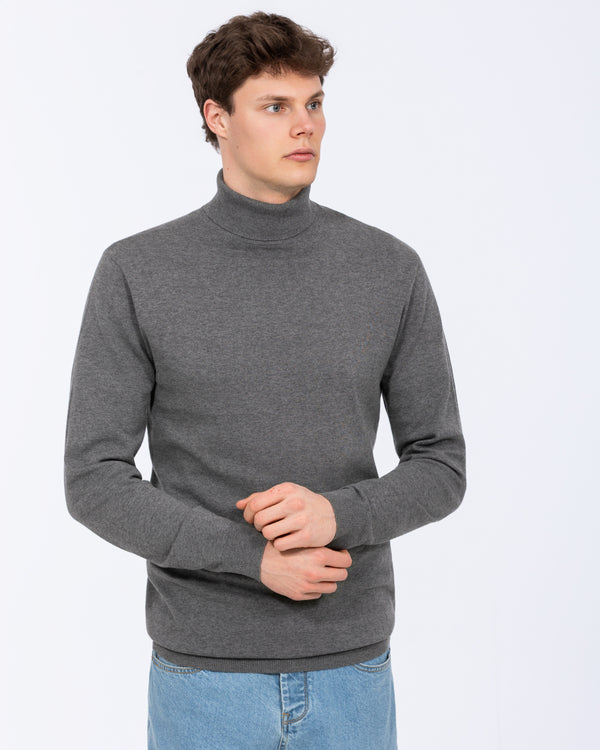 2t Rickie Cotton Roll Neck Tall Jumper (charcoal)