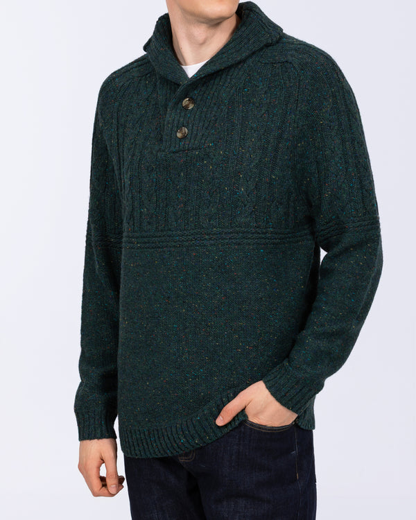 2t Connall Tall Cable Knit Jumper (dark green)