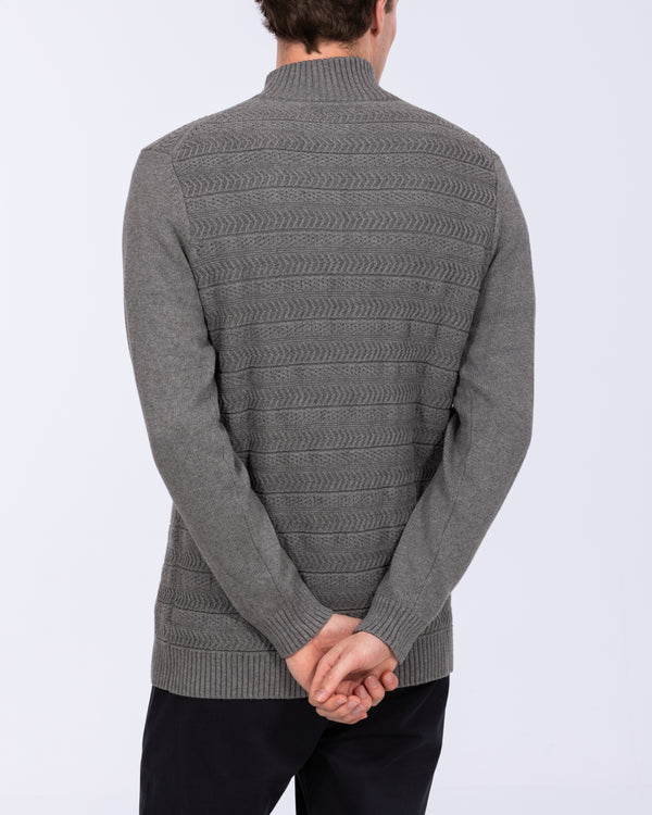 2t Irvine Tall Button Neck Jumper (charcoal)