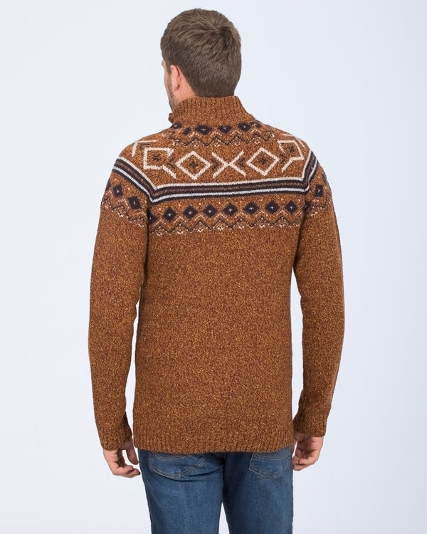 2t Nordic Tall Quarter Zip Lambswool Jumper (copper)