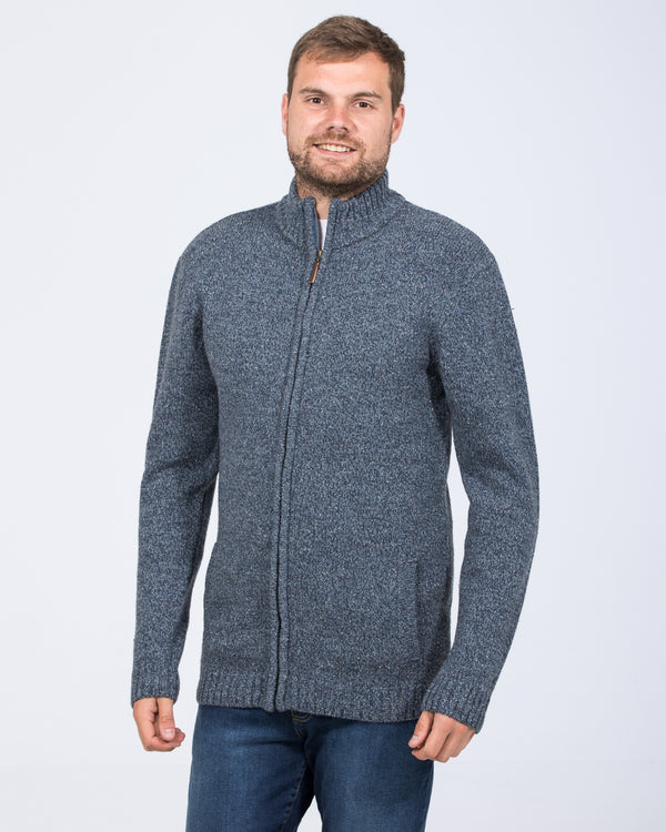 2t Full Zip Tall Lambswool Blend Jumper (denim)