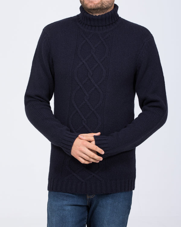 2t Lambswool Tall Turtle Neck Jumper (navy)