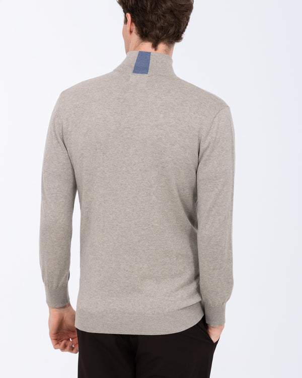 Parell Merino Blend Tall Quarter Zip Golf Jumper (grey melange)