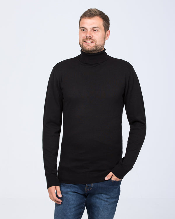 2t Rickie Tall Cotton Roll Neck Jumper (black)