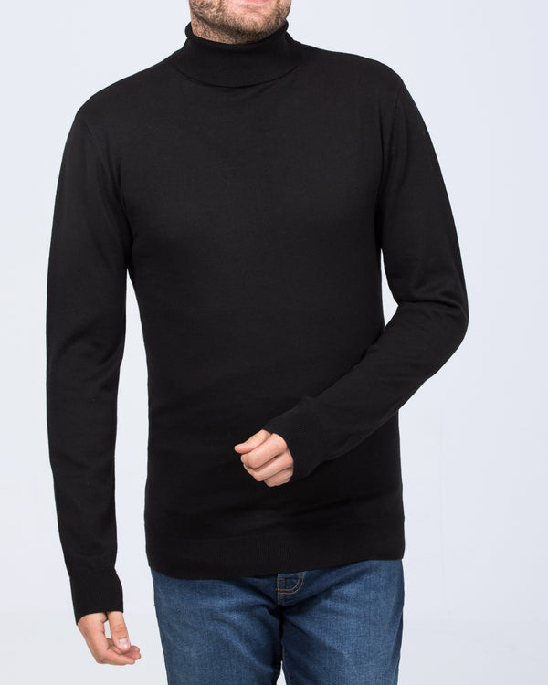 2t Rickie Tall Cotton Roll Neck Jumper (black)