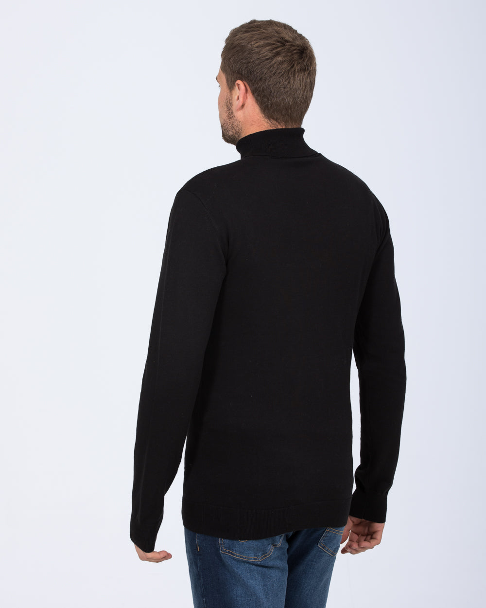 Cotton roll neck jumper mens best sale