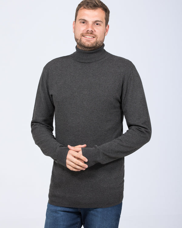 2t Rickie Cotton Roll Neck Tall Jumper (charcoal)