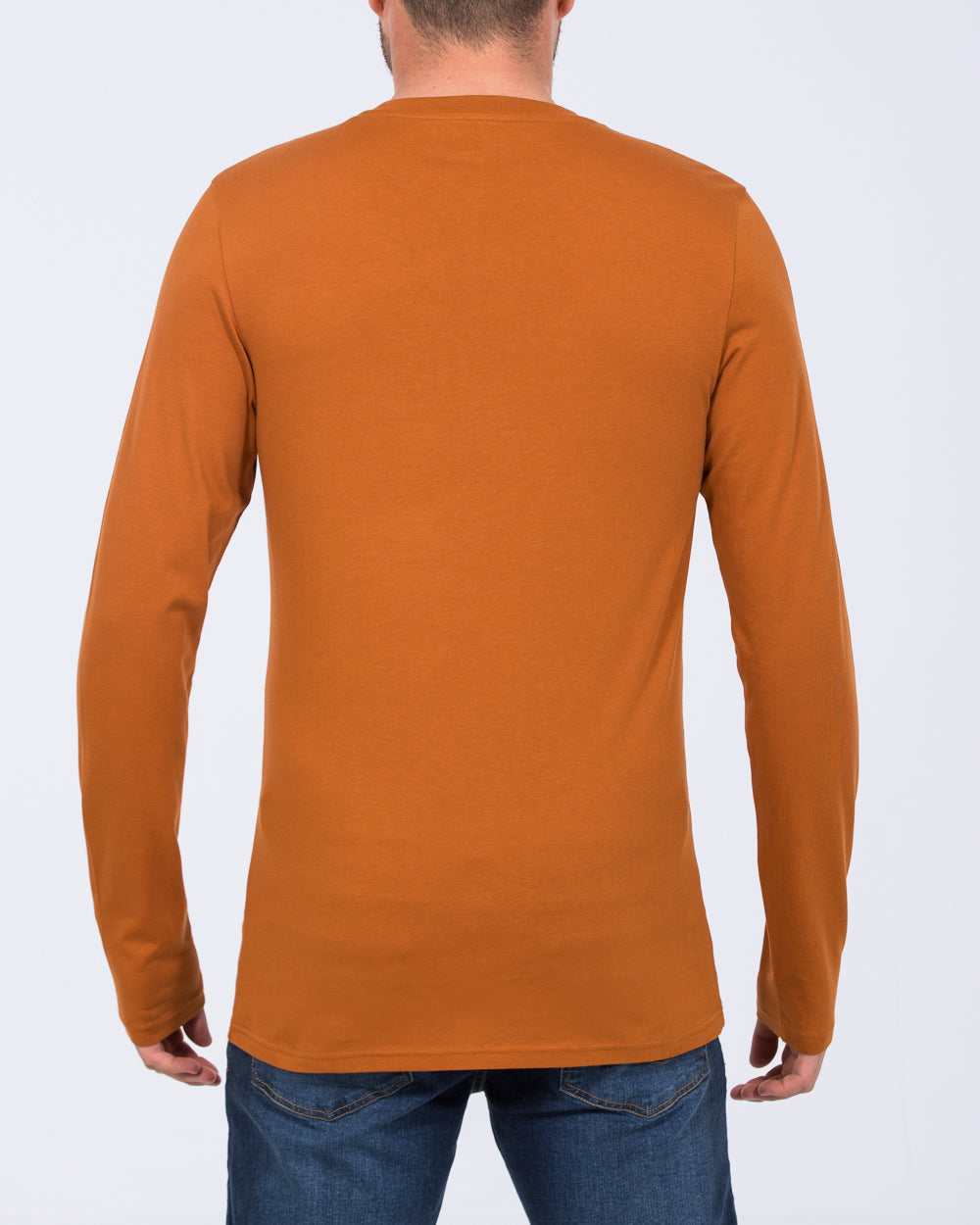 Essentalls Long Sleeve Tall Mens Extra Long T-Shirt (rust) | Tall