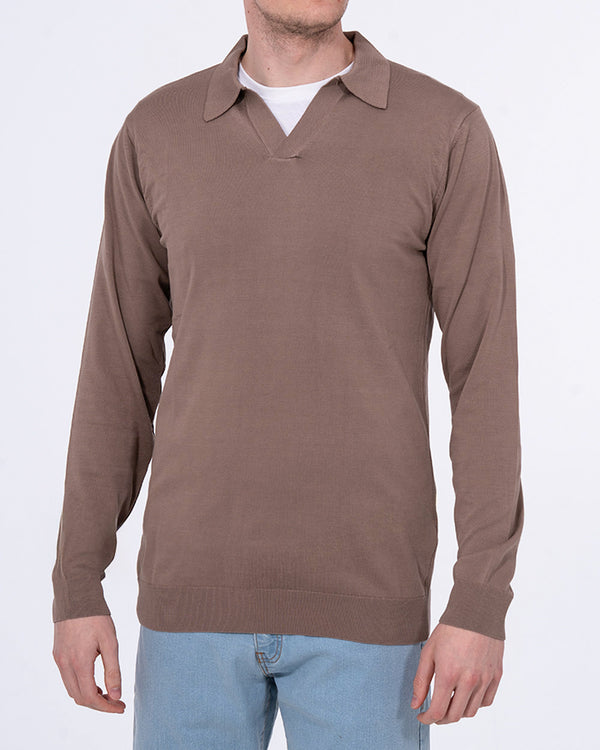2t Penn Tall Open Collar Jumper (taupe)