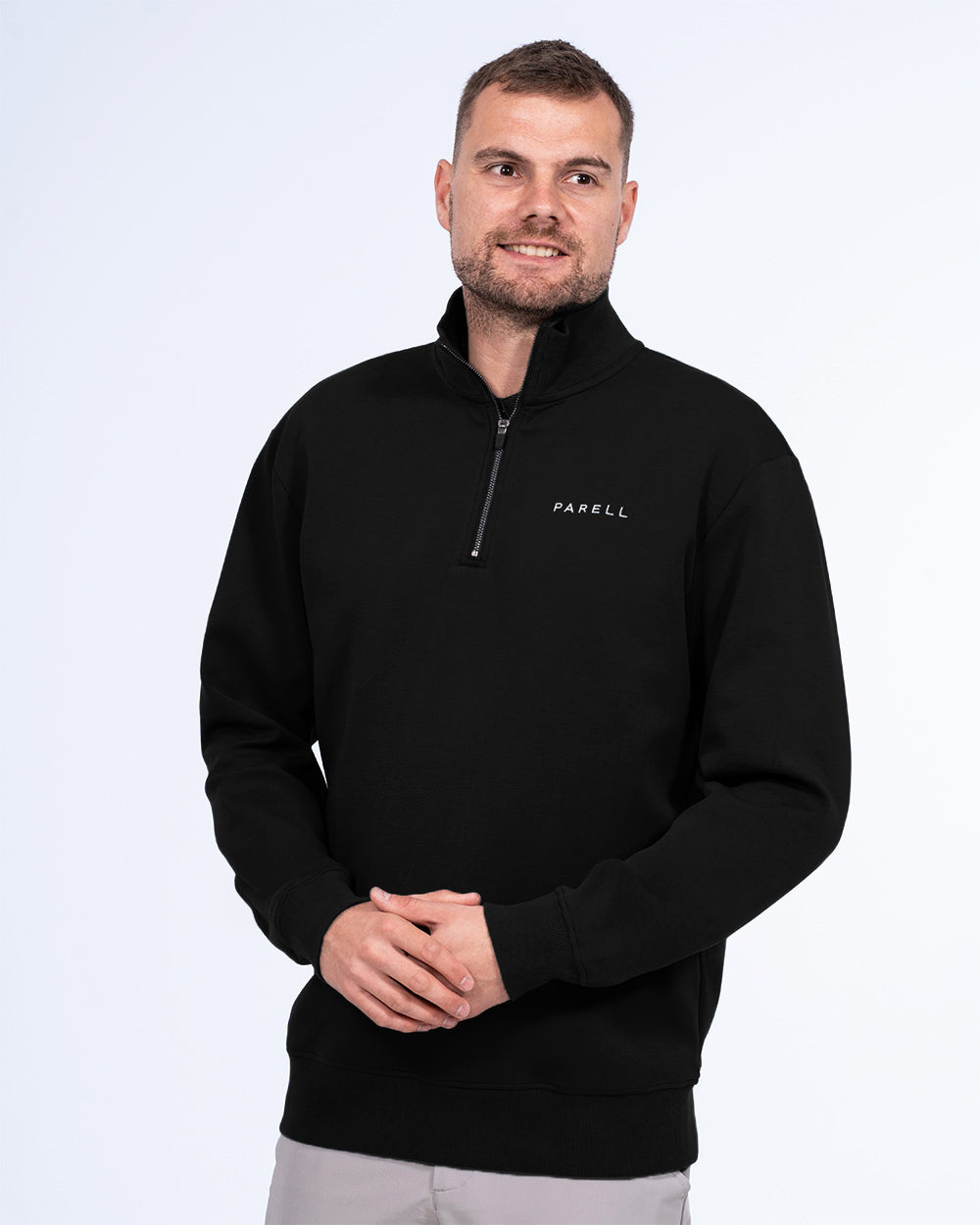 Parell Active Tall Mens Quarter Zip Mid Layer Golf Top (black
