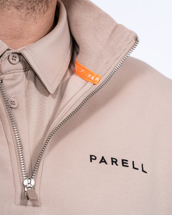 Parell Active Tall Quarter Zip Mid Layer Top (taupe)
