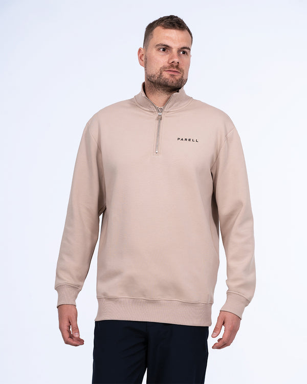 Parell Active Tall Quarter Zip Mid Layer Top (taupe)