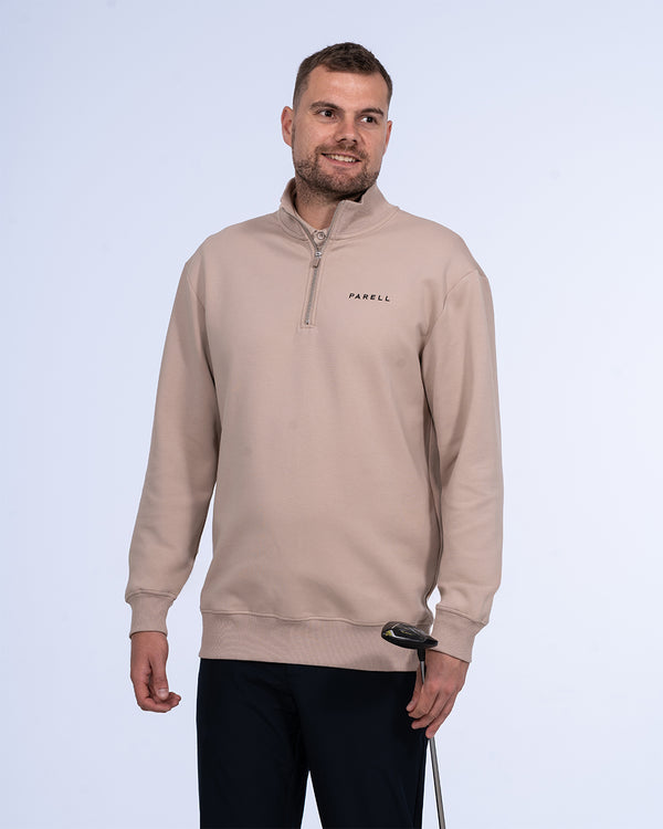Parell Active Tall Quarter Zip Mid Layer Top (taupe)