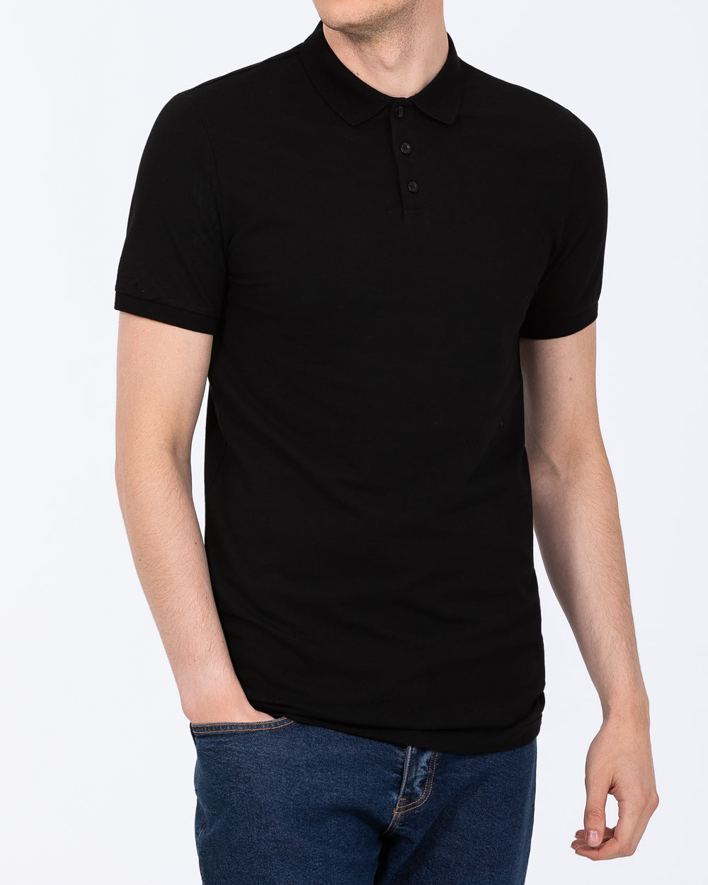2t Lennox Tall Mens Regular Fit Polo Shirt (black) | Tall Mens