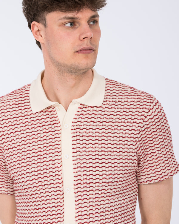 2t Bowie Tall Jacquard Polo Shirt (red)